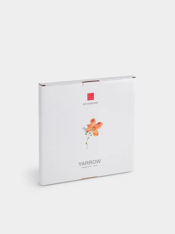 Түскі ас тәрелкесі, 28 см, фарфор N, ақ, алтын жиектері бар, Дала гүлдері, Yarrow, image-5