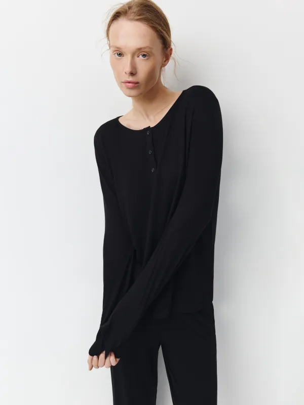 Әйелдерге арналған лонгслив, үйге арналған, өлшемі S, вискоза/спандекс, сұр-қоңыр, Kelsey, image-0