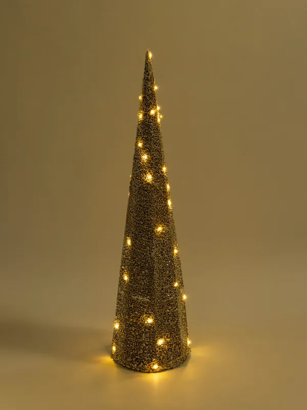 Ель-конус, 80 см, с подсветкой, Заснеженная ель, Frosty sparks, image-4