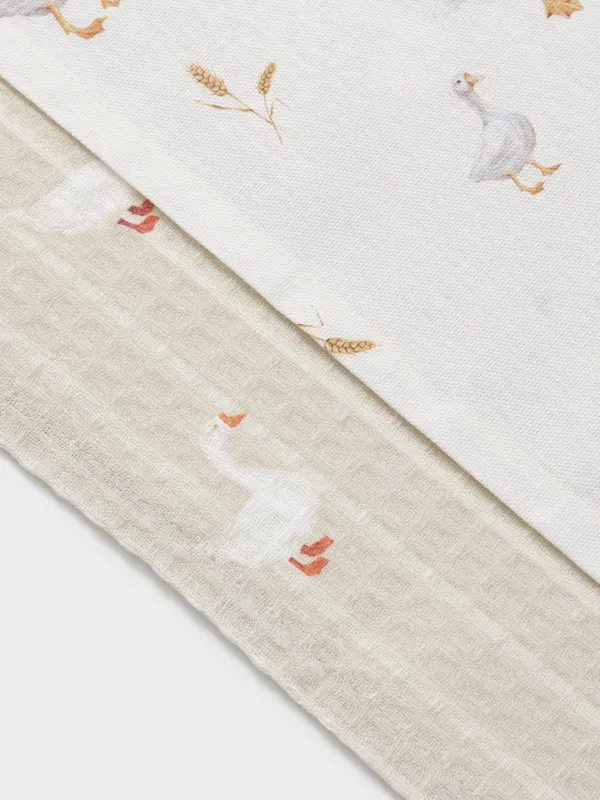 Асүйлік сүлгі, 40х60 см, 2 дана, мақта, сарғылт-қоңыр, Қаз, Poultry, image-1