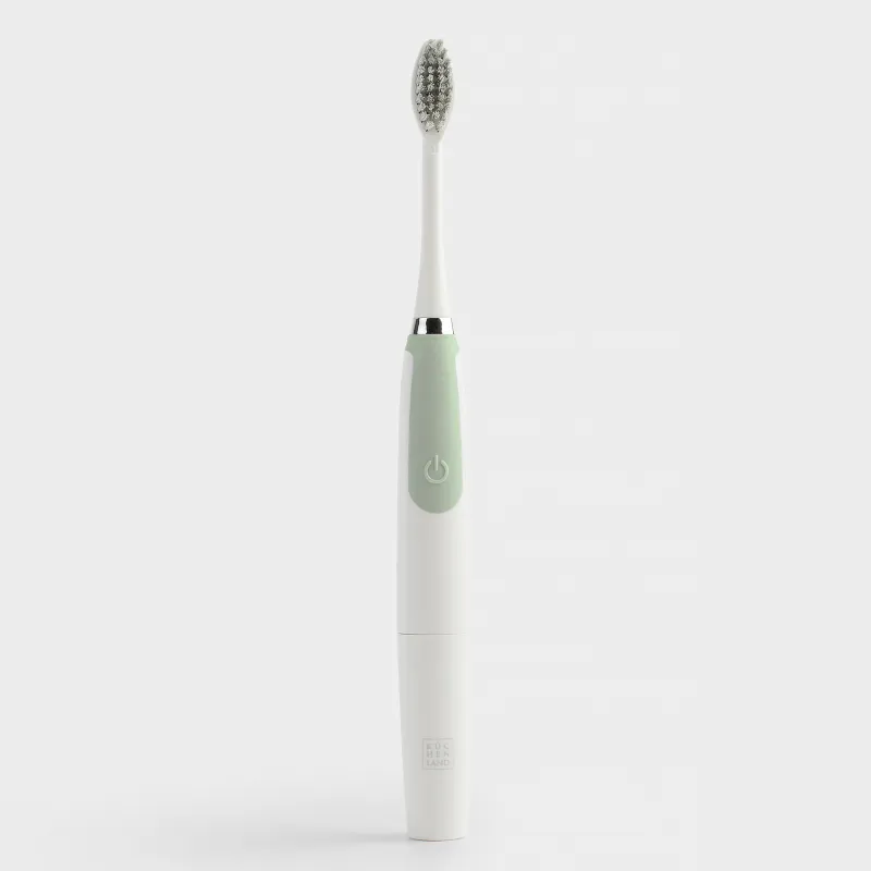 Щетка зубная, электрическая, 1 режим, 3 насадки, зеленая, Manny