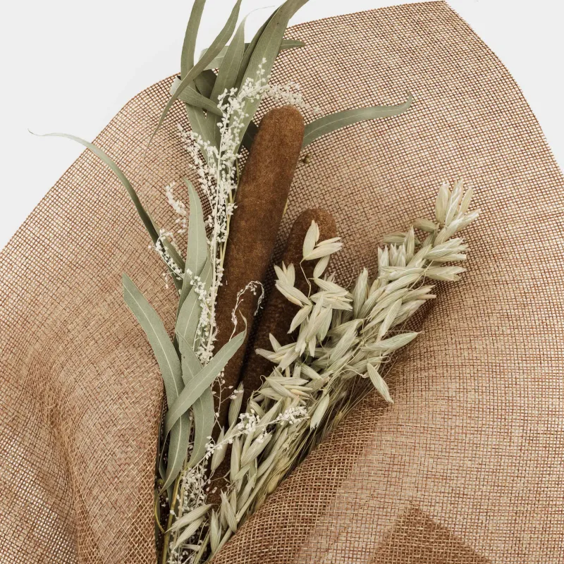 Букет декоративный, 54 см, в мешковине, сухоцветы, Колосья, Dried flower, image-3