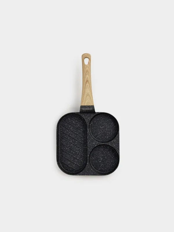 Гриль табасы, 20 см, 3 отд, қапталған, алюминий, шаршы, Action, image-1