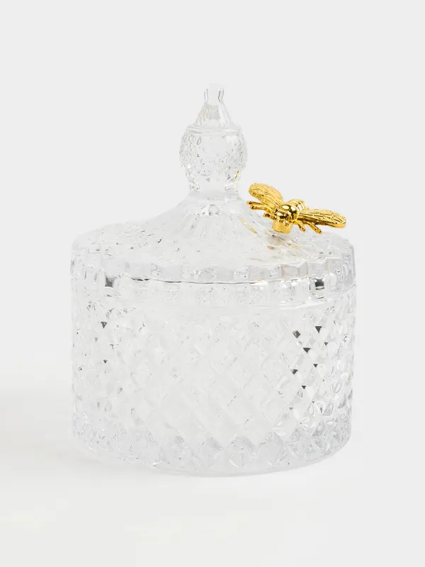 Eмкость для хранения, 13х10 см, 330 мл, стекло Р/металл, Пчела, Honey, image-0