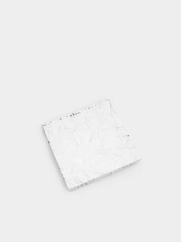 Қағаз майлықтар, 33х33 см, 20 дана, ақ, күміс мәрмәр, Maniera, image-1
