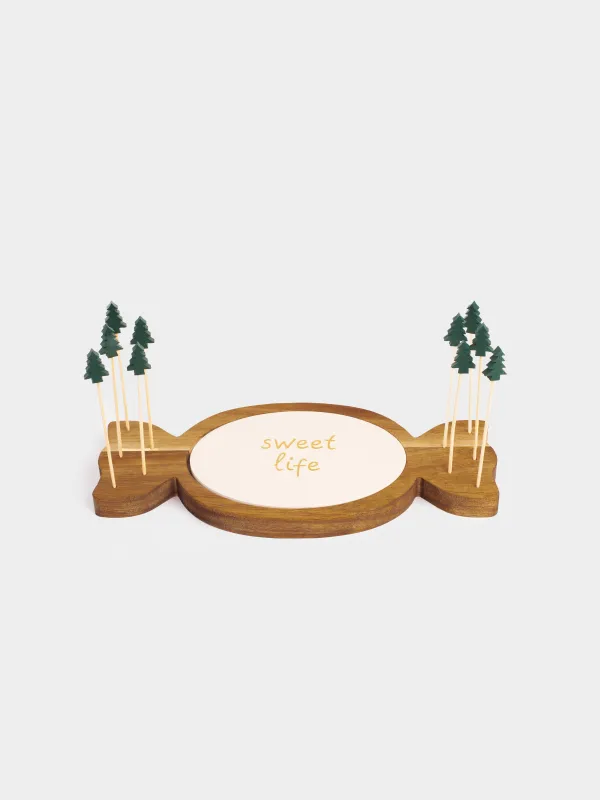 Тіскебасарларға арналған жиынтық, 1 зат, тұғырда, таяқшалары бар, керамика/ағаш, Кәмпит, Noble tree, image-1