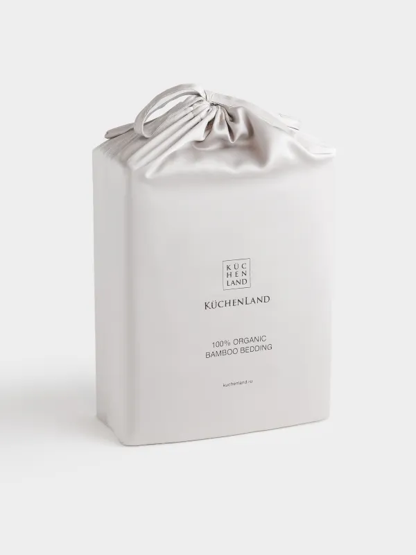 Төсек жабдықтарының жиынтығы, еуро, бамбук, ашық сұр, Pure bamboo, image-9