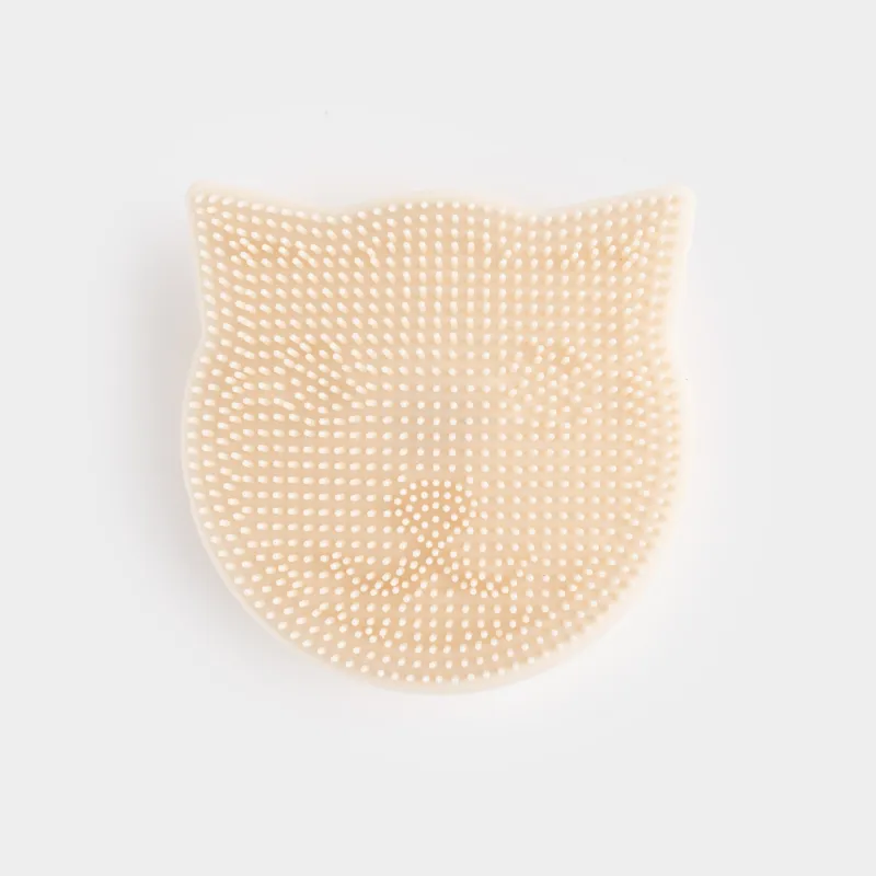 Бетті тазартуға арналған щетка, 6 см, массаждық, сорғышы бар, силикон, сарғылт-қоңыр, Мысық, Manny