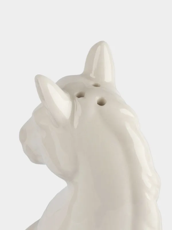 Тұз немесе бұрышқа арналған ыдыс, 9 см, фарфор Р, ақ, Жылқы, Horse white, image-3