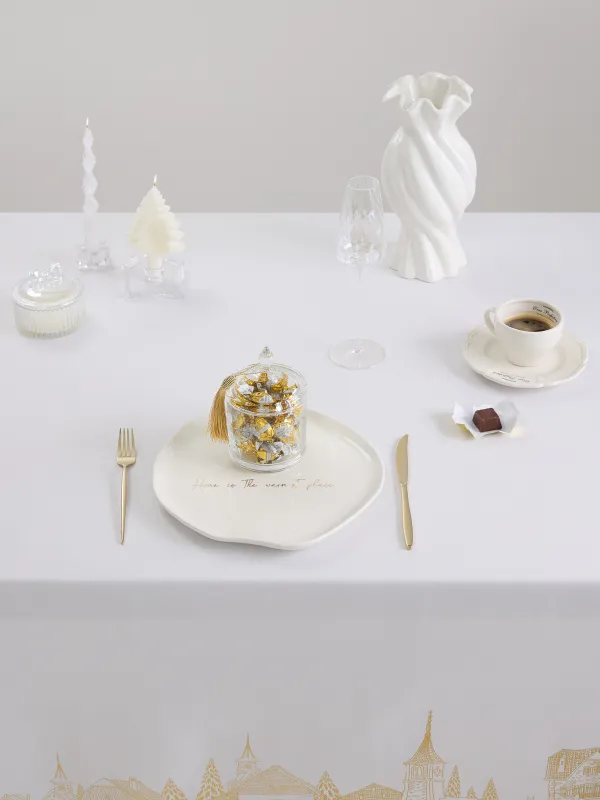 Дастархан, 170х250 см, полиэстер, сүт түстес, Алтын үйлер, Bowery, image-1