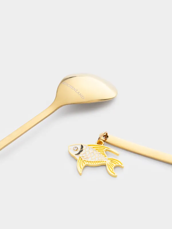 Десерт қасығы, 14 см, 2 дана, болат, алтын, Құс/Балық, Goldfish, image-3