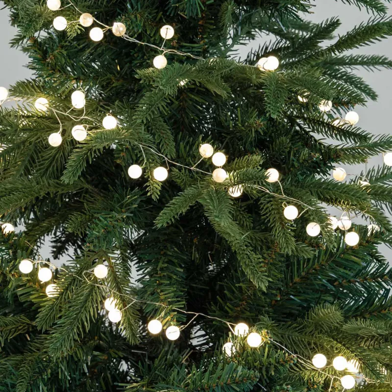 Гирлянда декоративная, 1,5 м, с подсветкой, 100 ламп, акрил/пластик, цветная, Шары, Balls decor