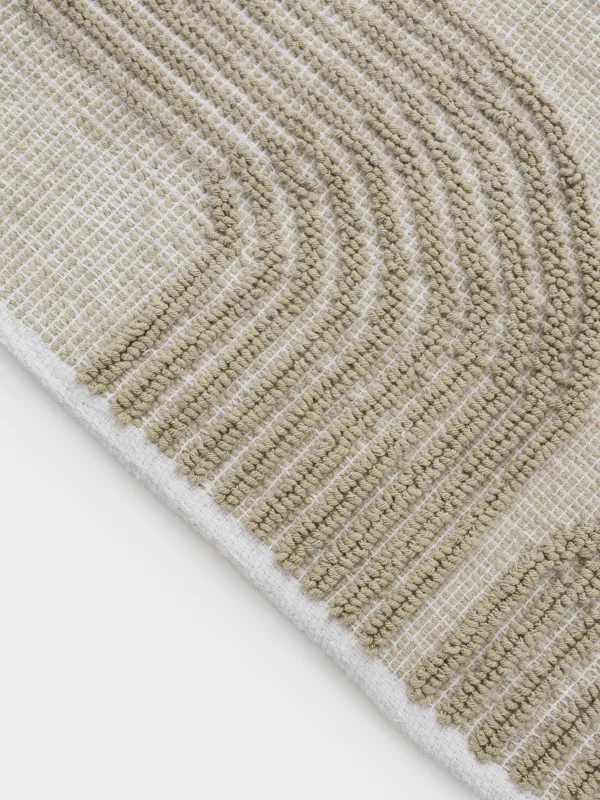 Коврик, 50x80 см, с бахромой, хлопок, песочный, Абстракция, Textured, image-3