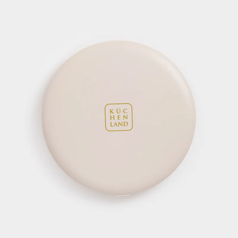 Зеркало карманное, 10 см, двустороннее, с подсветкой, пластик, бежевое, Vesta, image-2