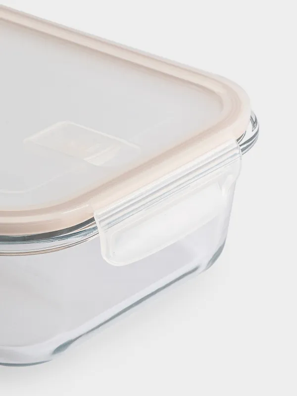Контейнер, 1,5 л, қысқыштары бар, клапаны бар, шыны Т, тікбұрышты, Soft kitchen, image-4