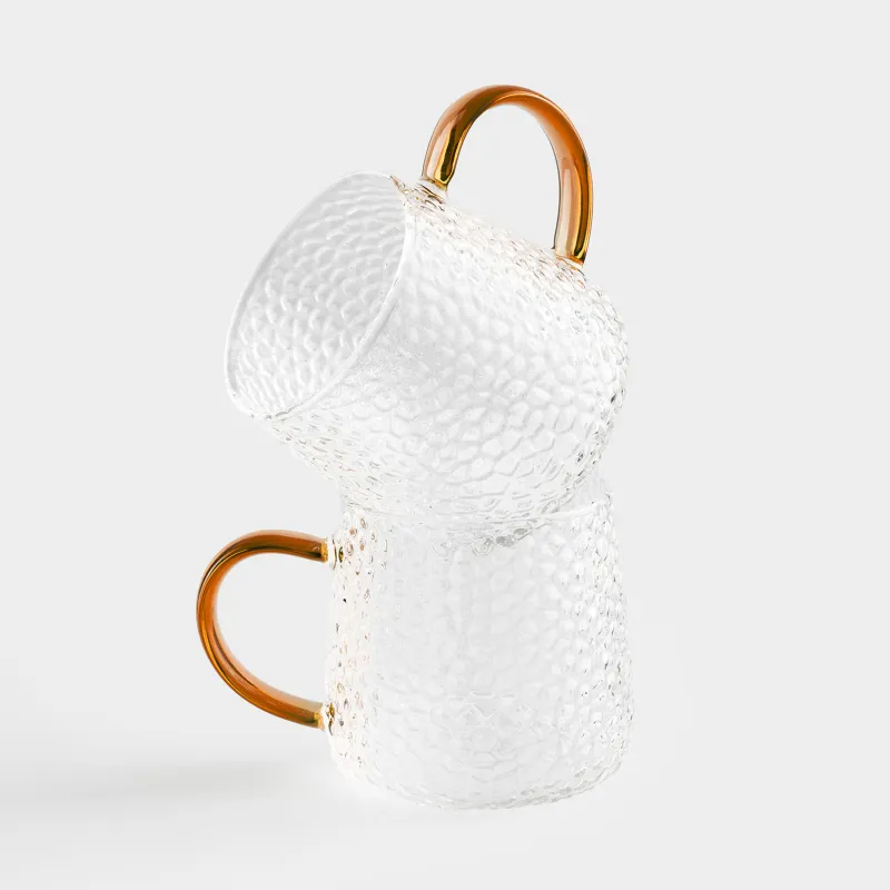 Кружка, 340 мл, 2 шт, стекло Б, янтарная ручка, Dawned