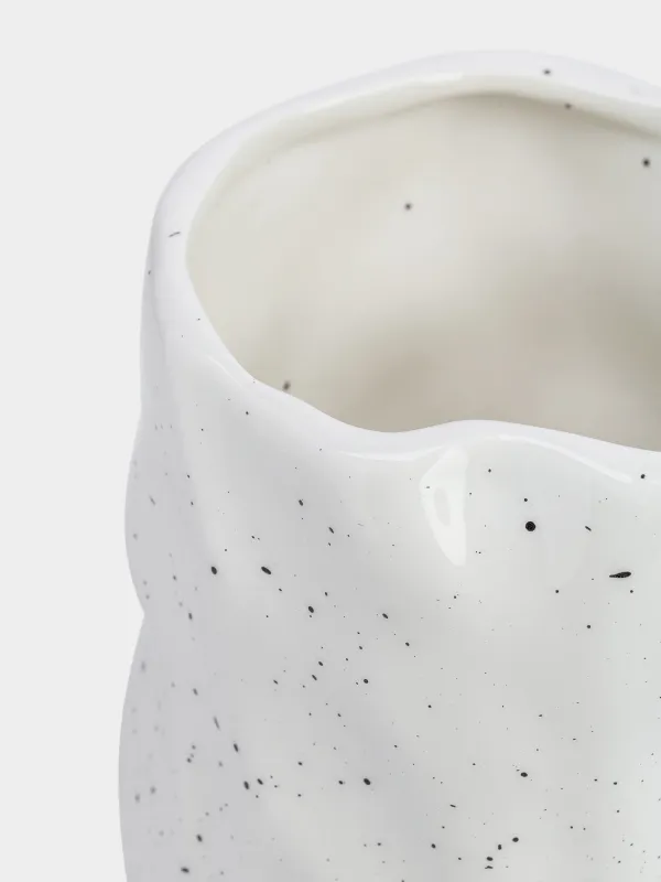 Подставка для кухонных принадлежностей, 14 см, керамика D, молочная, в крапинку, Crumple speckled, image-2