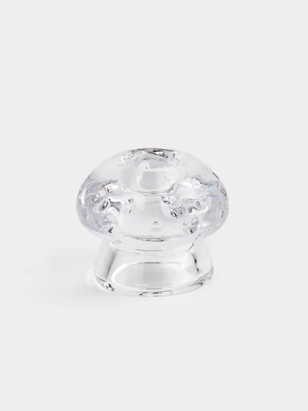 Подсвечник, 6x5 см, для тонкой свечи, стекло, Гриб, Clear, image-0