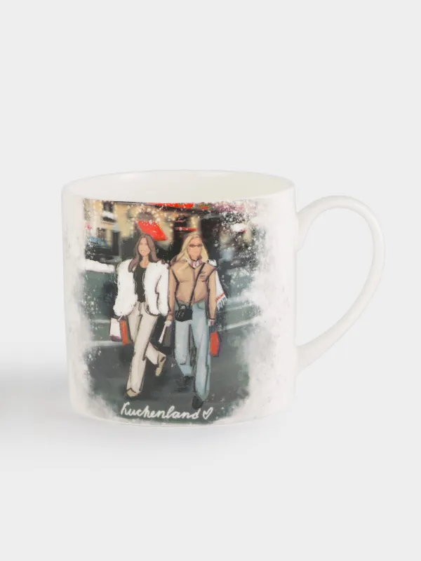 Кружка, 500 мл, фарфор F, Девушки с покупками, Christmas city, image-0