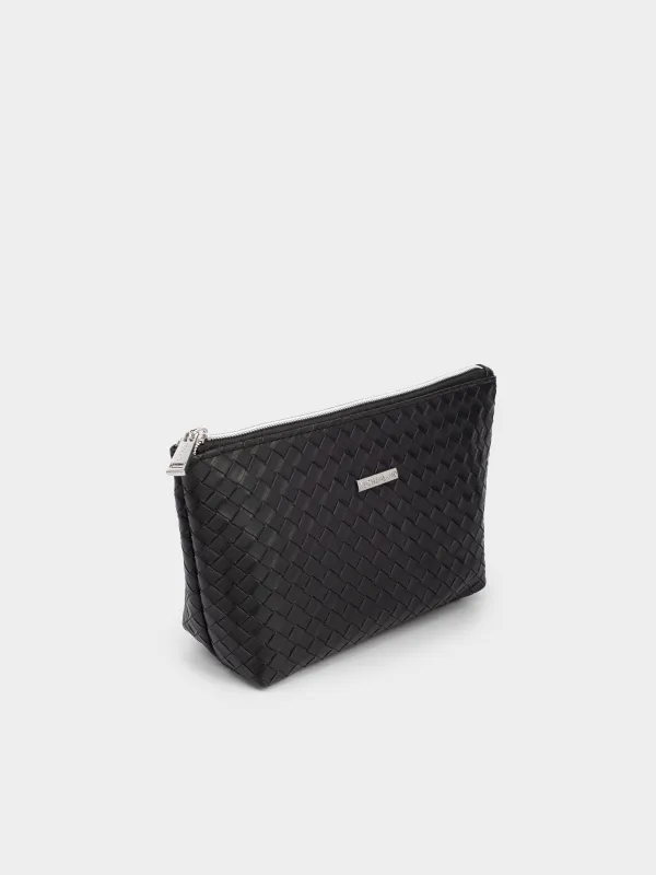 Косметичка, 26х13 см, полиуретан, черная, Sennit, image-1