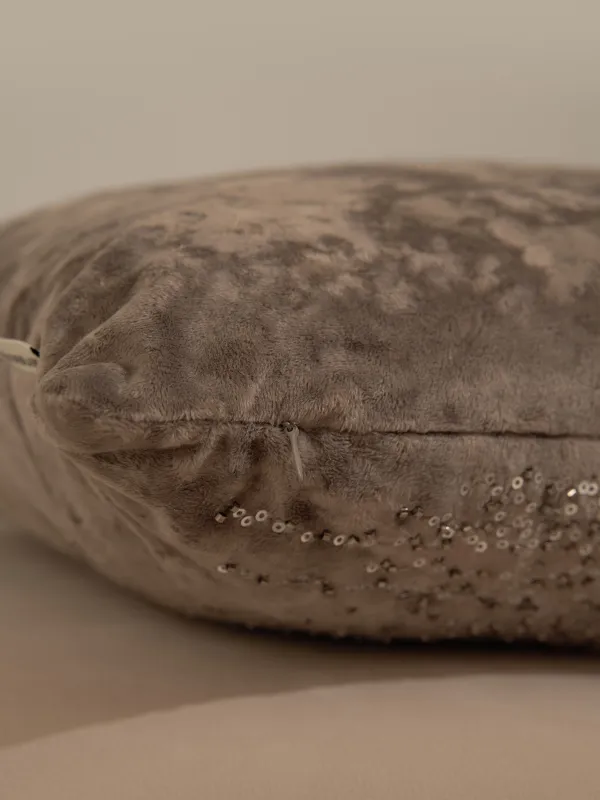 Сәндік жастық, 45х45 см, барқыт/моншақ, күміс, Sparkly, image-6