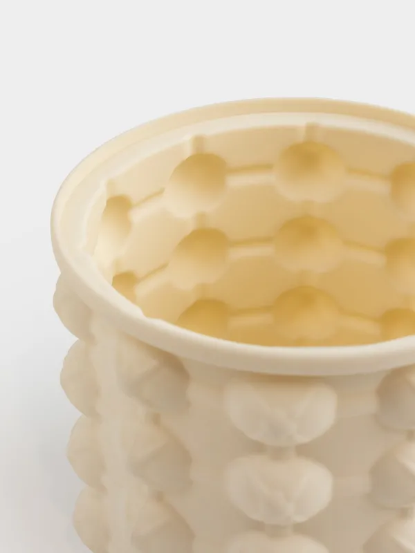 Мұзға арналған қалып, 11х10 см, 40 бөлім, қақпағы бар, силикон/пластик, сүт түстес, Soft kitchen, image-3