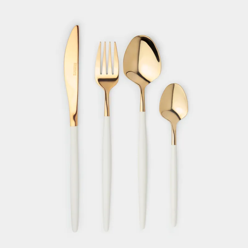 Столовые приборы, 6 перс, 24 пр, сталь, золотисто-молочные, Paris