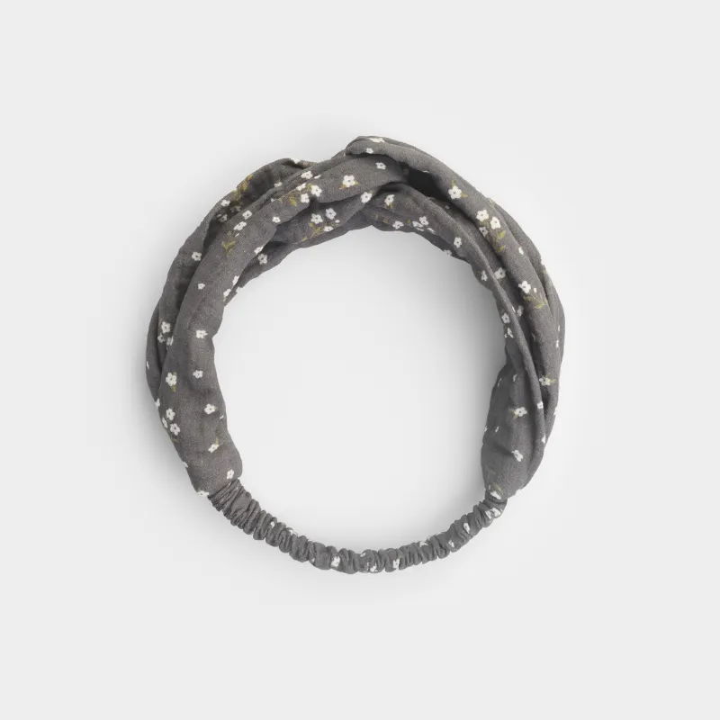 Повязка для волос, 23 см, полиэстер, коричневая, Цветы, Hairstyle