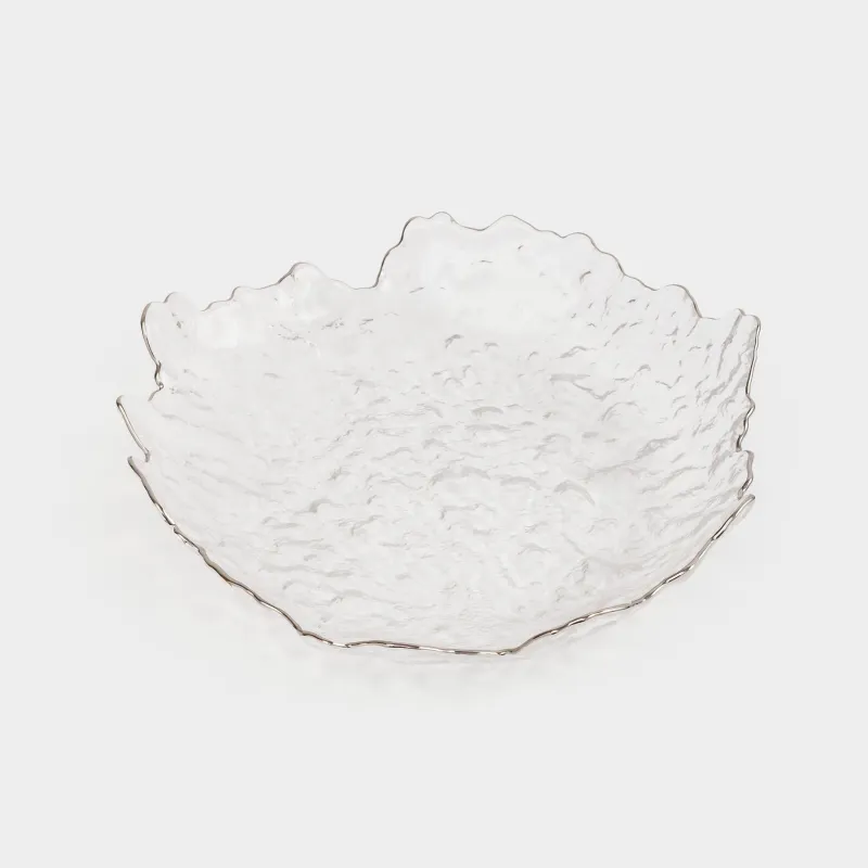 Ыдыс, 25 см, шыны, күміс жиектері бар, Nautilus silver, image-1