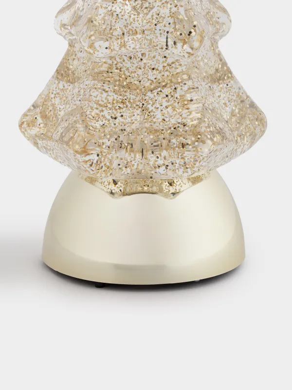 Снежный фонарь, 21 см, с подсветкой, пластик, шампань, Ель с блестками, Champagne style, image-3
