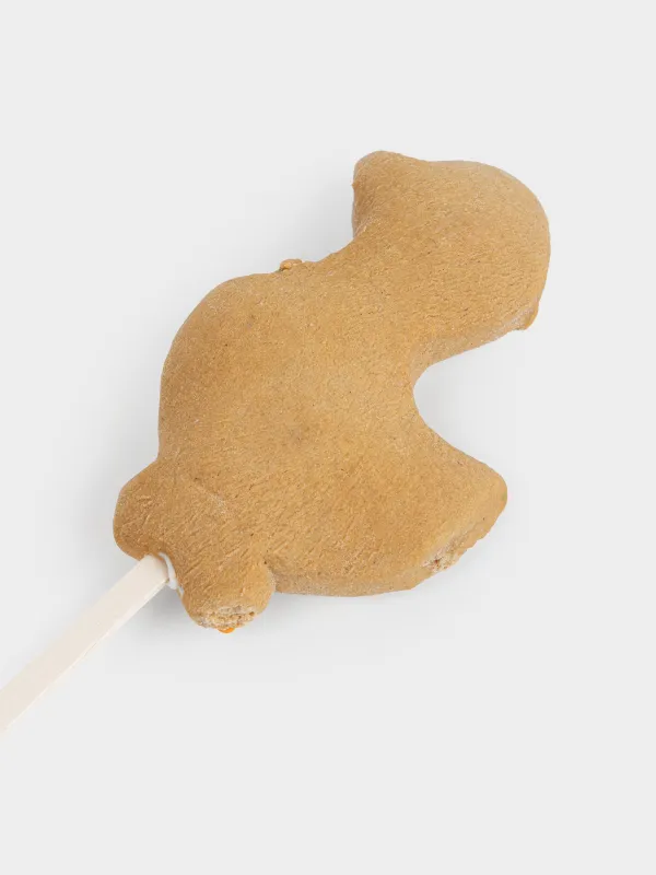 Пряник, 40 гр, глазированный, шоколадный, на палочке, бело-желтый, Гусь, Prani, image-3