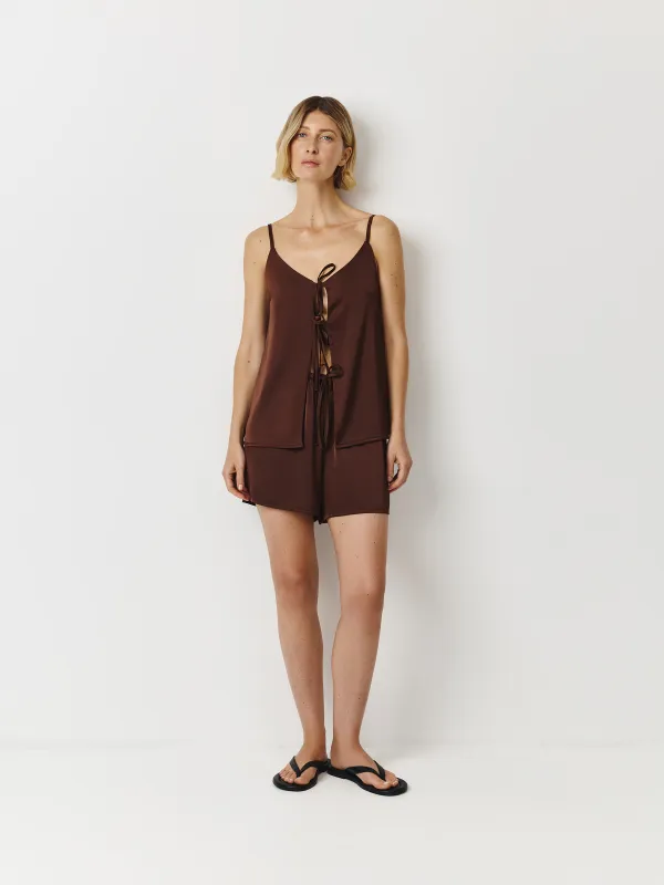 Әйелдер шорттары, үйге арналған, өлшемі S, полиэстер, қоңыр, Derin, image-0