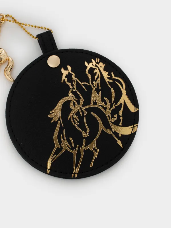 Зеркало карманное, Лошади, Stationery horse, image-3