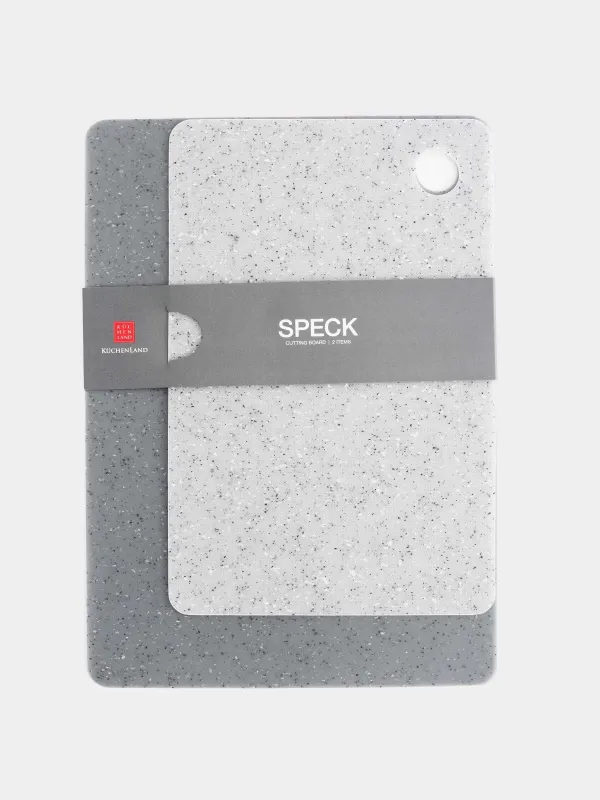 Доска разделочная, 19/24 см, 2 шт, пластик, прямоугольная, серая, в крапинку, Speck, image-3