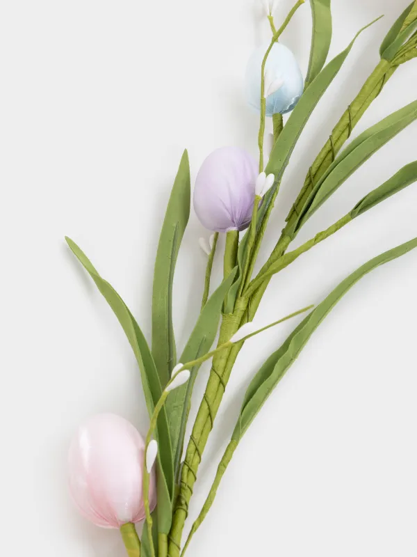 Ветка-гирлянда декоративная, 1,5 м, пенопласт/полиэстер, Пасхальные яйца, Flora Easter decor, image-1