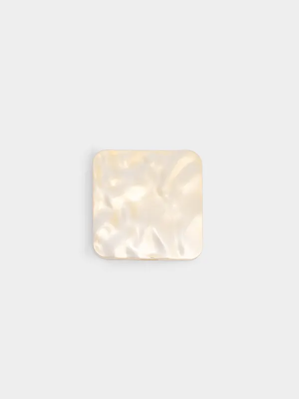 Зеркало карманное, 8x8 см, двустороннее, сталь, золотистое, Волны, Wave, image-3