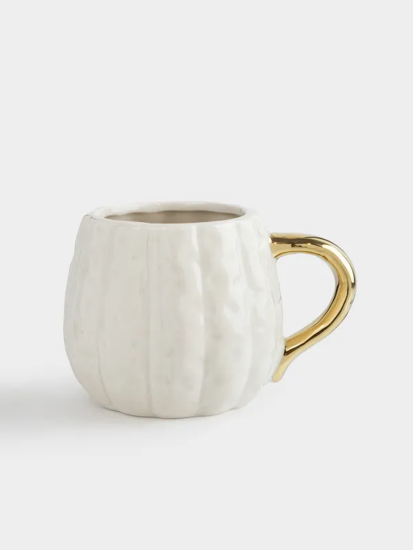 Саптыаяқ, 500 мл, қақпағы бар, фарфор Р, сүт-алтын түстес, Асқабақ, Golden glow, image-0