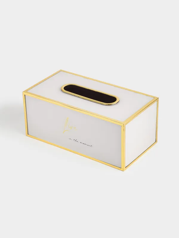 Қағаз майлықтарға арналған қорап, 24х13 см, пластик/шыны, сүт-алтын түстес, Live, Fardella, image-2