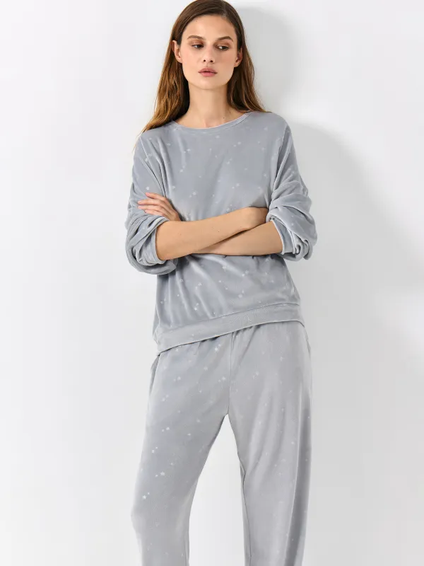 Әйелдер киім жиынтығы, үйге арналған, өлшемі S, шалбары бар, полиэстер/эластан, көгілдір, Жұлдыздар, Linna, image-6