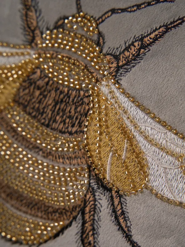 Подушка декоративная, вельвет/бисер, Bugs, image-3