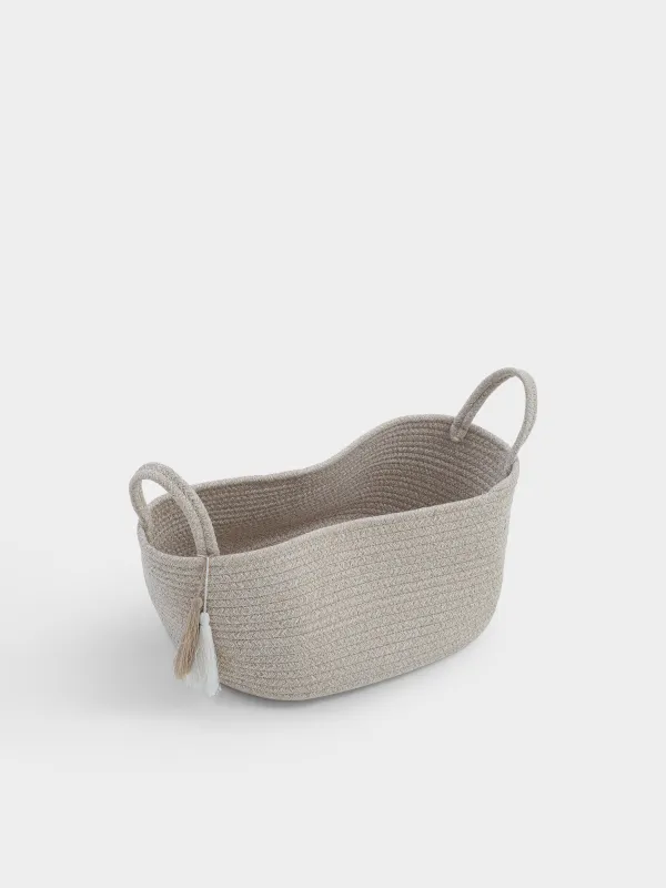 Сақтау себеті, 34х23 см, тұтқалары бар, мақта/полиэстер, сопақ, сүт түстес, Tote, image-3