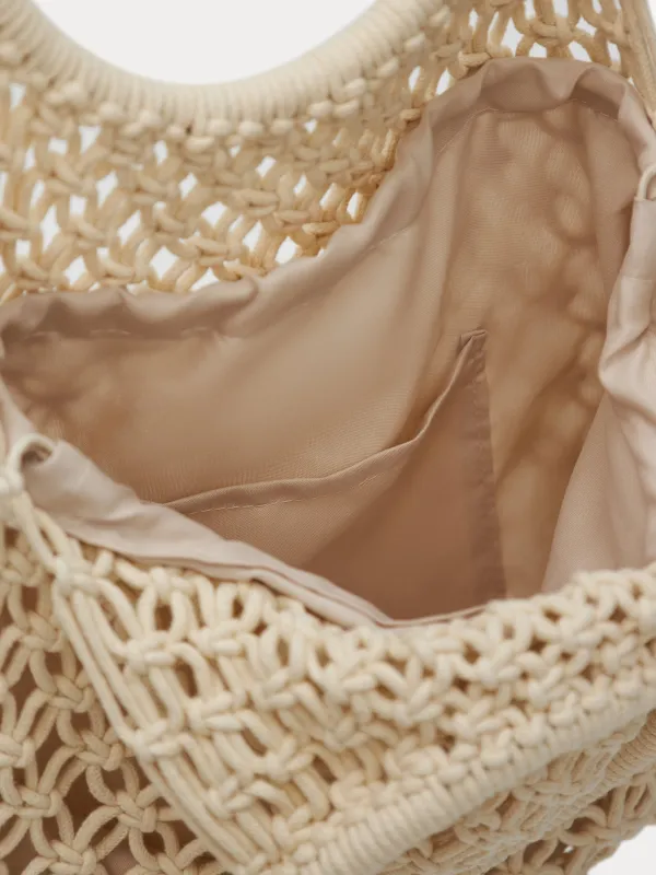 Сумка пляжная, 35х28 см, плетеная, полиэстер, молочная, Stintino, image-2