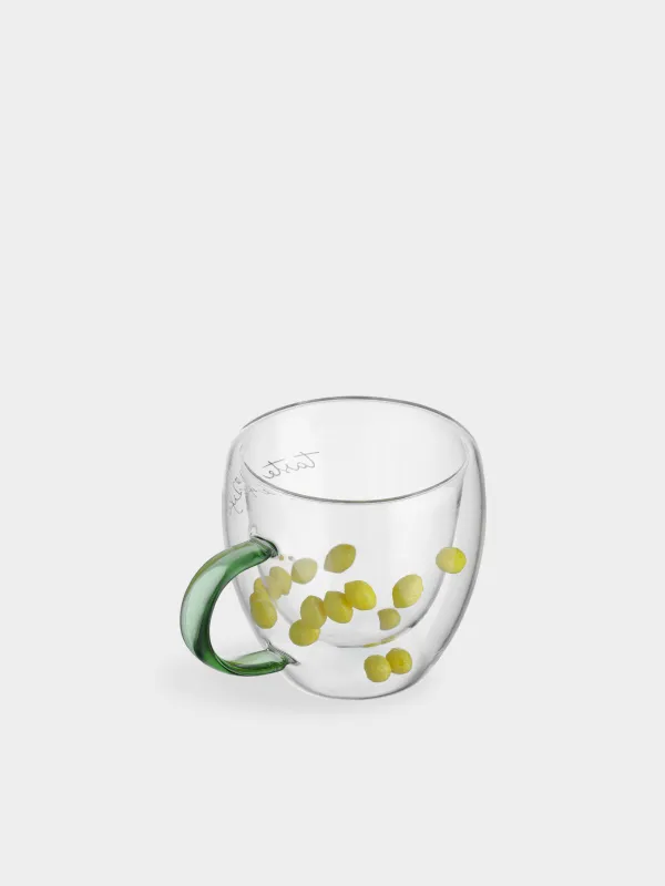 Саптыаяқ, 250 мл, шыны Б/шайыр, жасыл тұтқа, ішінде лимондары бар, Air decor, image-1