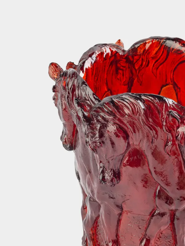 Ваза для цветов, 19 см, полирезин, бордовая, Кони, Horse color, image-2