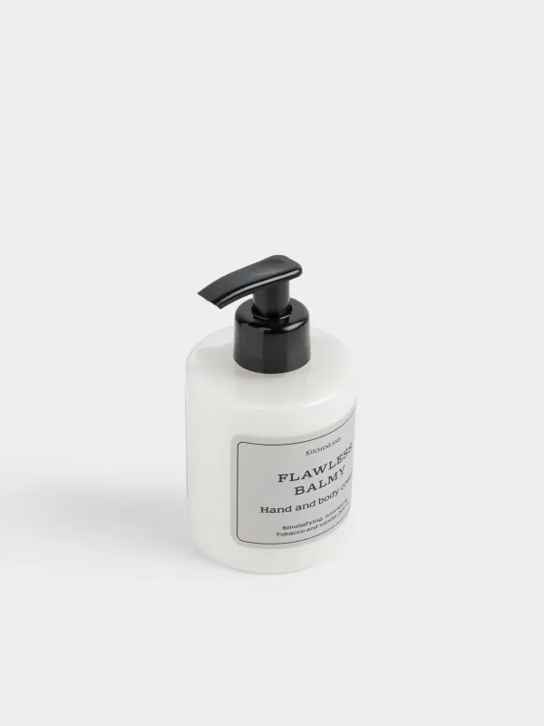 Крем для рук и тела, 300 мл, с дозатором, эмульсионный, питательный, Табак и ваниль, Flawless balmy, image-2