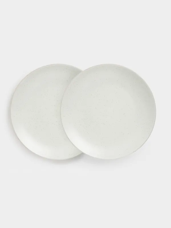 Тіскебасар тәрелкесі, 21 см, 2 дана, керамика, сүт түстес, дақты, Particle, image-0