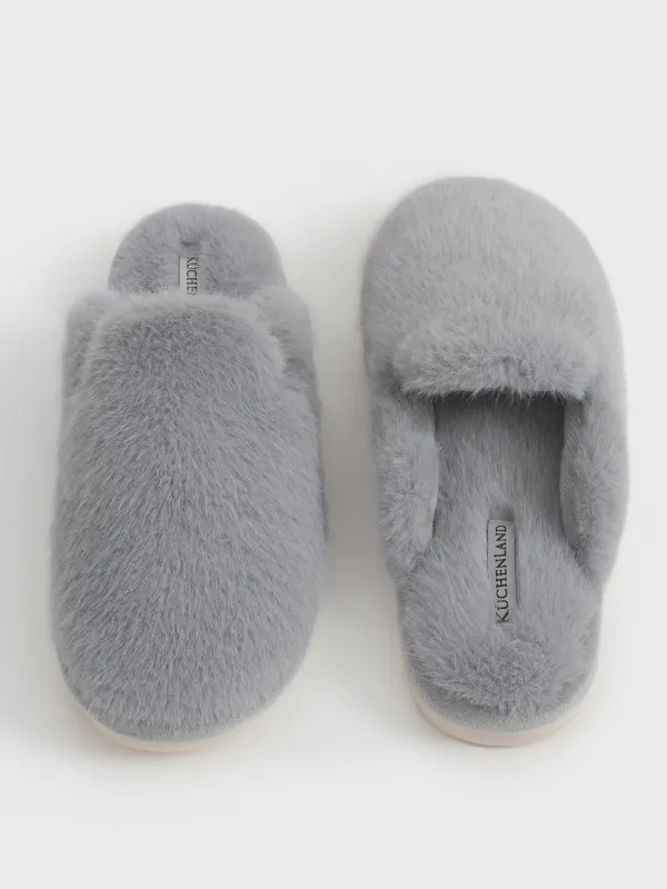 Әйелдерге тәпішкелері, үйге арналған, өлшемі 36-37, жасанды үлбір, сұр, Mules, image-2