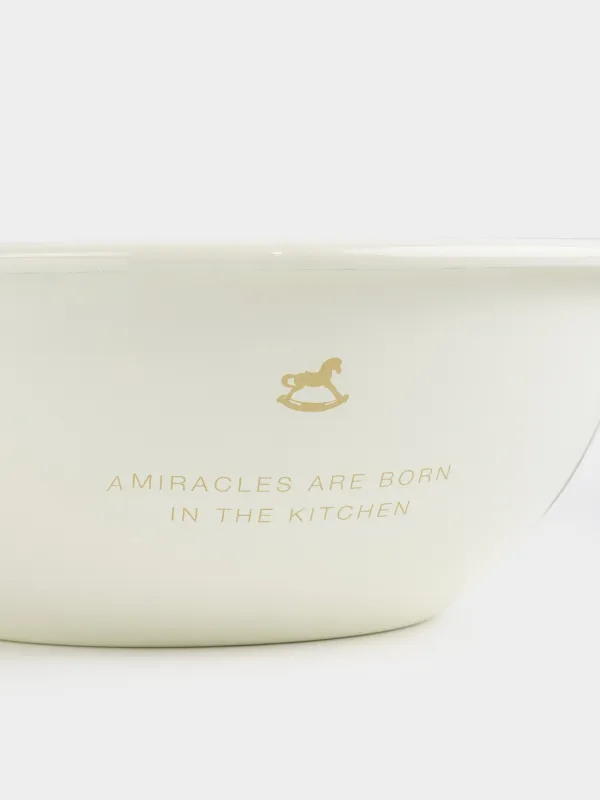 Миска, 1,6 л, металл эмалированный, молочная, Лошадка-качалка, Enamel, image-1