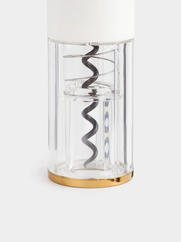 Электрлік штопор, 23 см, фольга кескіші бар, пластик, LED B, сүт түстес, Bar, image-2