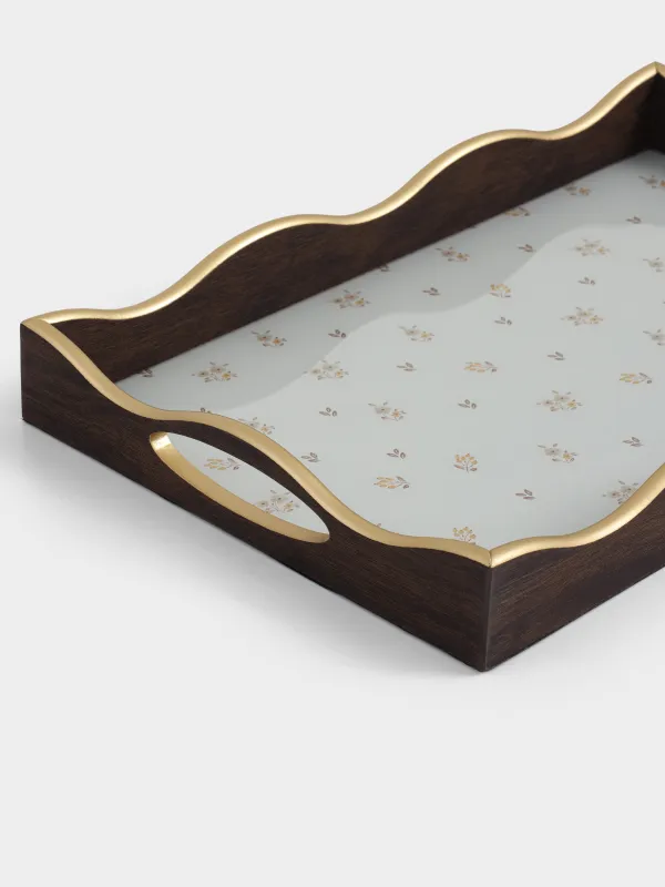 Науа, 25х40 см, пластик/шыны, тікбұрышты, алтын, Көне гүлдер, La flore, image-3